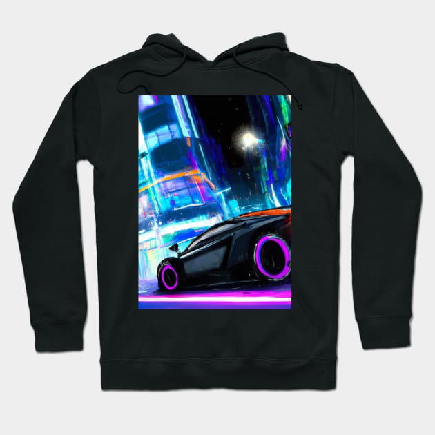 Sports car in Big City Hoodie by maxcode